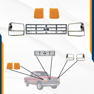 Foto 2 | Foto 2 | Parrilla Cromo Con Faros Cuartos Calaveras Y Biseles Ranger 89 90 91 92
