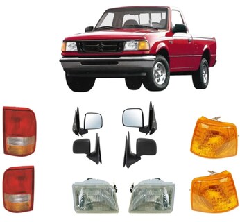 Foto 1 | Foto 1 | Faros Cuartos Ranger 93 94 95 96 97 Con Espejos Plano Y Calaveras