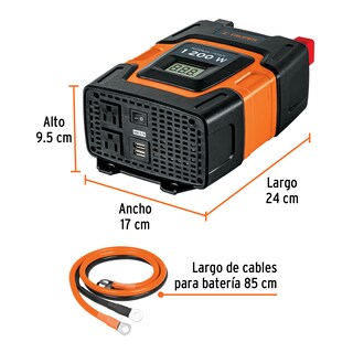 Foto 2 | Foto 2 | Inversor De Corriente De 1200 W Inco-1000 Truper 10491 Naranja