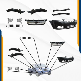 Foto 2 | Foto 2 | Fascia Delantera Aveo 07 08 09 10 11 Con Parrilla Neblineros Guias Y Tolvas