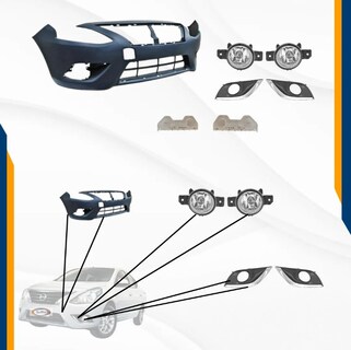 Foto 2 | Foto 2 | Fascia Delantera Versa 15 16 17 18 19 20 V-drive 21 22 23 24 Con Faros De Niebla Guias Y Tolvas