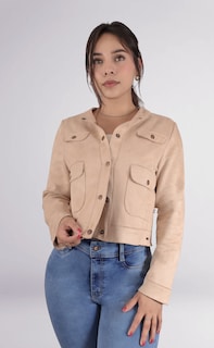Foto 2 | Foto 2 | Chamarra Para Mujer Moda Casual Beige Sea Brazil