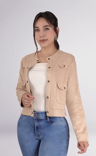 Foto 3 | Foto 3 | Chamarra Para Mujer Moda Casual Beige Sea Brazil
