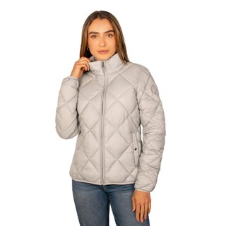 Foto 1 | Foto 1 | Chamarra Para Mujer Capitonada Con Diseño En Rombos Gris