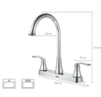 Foto 2 | Foto 2 | Grifo Fregadero Cocina Arco Giratorio 360inoxidable Plateado