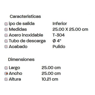 Foto 3 | Foto 3 | Coladera Para Tubo De 4 Pc-510 Coflex De Acero Inoxidable