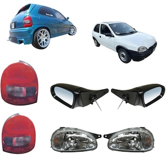 Foto 1 | Foto 1 | Faros Chevy 94 95 96 97 98 99 00 01 02 03 Liso Con Espejos Y Calaveras Abombada 3 Pts Pop