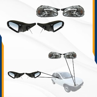 Foto 2 | Foto 2 | Faros Chevy 94 95 96 97 98 99 00 01 02 03 Liso Con Espejos Y Calaveras Abombada 3 Pts Pop