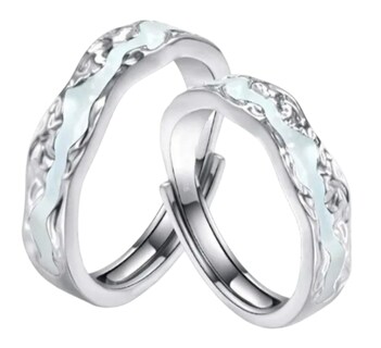 Foto 1 | Foto 1 | Anillos De Pareja Xtellar Chapado En Plata 925 Con Luz Nocturna Símbolo De Amor Y Compromiso
