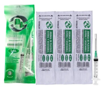 Foto 1 | Foto 1 | Bolsa Con 3 Piezas De Jeringas De Plástico Dl 5ml 21gx32mm