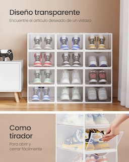 Foto 3 | Foto 3 | Cajas Para Zapatos Organizador De Zapatos De Plástico Juego De 12