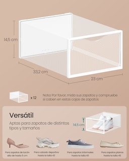 Foto 6 | Foto 6 | Cajas Para Zapatos Organizador De Zapatos De Plástico Juego De 12