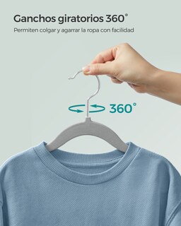 Foto 7 | Foto 7 | Perchas Infantiles Juego De 50 Perchas De Terciopelo Con Ganchos Perchas Antideslizantes Para Ropa Gris Paloma