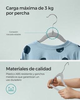 Foto 8 | Foto 8 | Perchas Infantiles Juego De 50 Perchas De Terciopelo Con Ganchos Perchas Antideslizantes Para Ropa Gris Paloma
