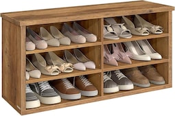 Banco Zapatero 6 Compartimientos Estantes Ajustables Para Entrada Sala De Estar