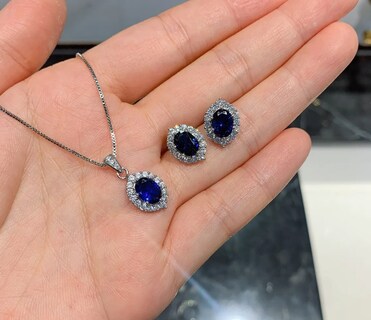 Foto 3 | Foto 3 | Juego De Joyería De Chapado En Plata 925 Y Moissanita Xtellar Para Mujer: Collar Pendientes Y Anillo Ajustable