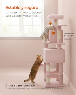 Foto 6 | Foto 6 | Árbol Para Gatos De 155 Cm De Altura 49 X 40 X 155 Cm Rascador Para Gatos Con 5 Postes