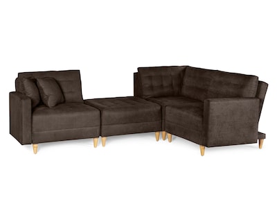 Foto 5 | Foto 5 | Sala De 4 Modúlos Makora Godric Con Memory Foam Color Chocolate Chenille Respaldo Reclinable De 3 Posiciones