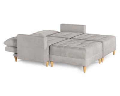 Foto 3 | Foto 3 | Sala De 4 Modúlos Makora Godric Con Memory Foam Color Gris Claro Chenille Respaldo Reclinable De 3 Posiciones