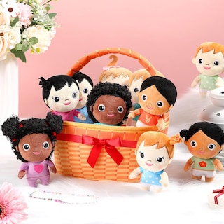 Foto 4 | Foto 4 | Set De 10 Muñecas De Peluche Para Bebés Hydren Suaves Y Multiculturales De 15 Cm Con Cesta - Venta Internacional.