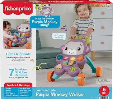 Foto 6 | Foto 6 | Baby Walker Fisher-price Aprende Conmigo Purple Monkey 6m+ - Venta Internacional.