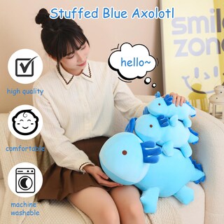 Foto 2 | Foto 2 | Peluche De Peluche Sqeqe Con Peso De Axolotl Azul De 25 Cm - Venta Internacional.