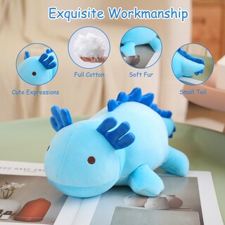 Foto 3 | Foto 3 | Peluche De Peluche Sqeqe Con Peso De Axolotl Azul De 25 Cm - Venta Internacional.