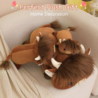Foto 6 | Foto 6 | Peluche Sqeqe  Vaca De Las Tierras Altas Con Peso  60 Cm  1 4 Kg  Para Niños - Venta Internacional.