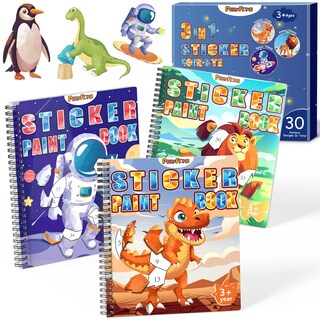 Foto 1 | Foto 1 | Sticker By Number Paint Books Perryhome Kids 4-8 Dinosaur - Venta Internacional.