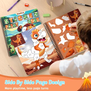 Foto 3 | Foto 3 | Sticker By Number Paint Books Perryhome Kids 4-8 Dinosaur - Venta Internacional.