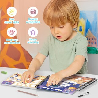 Foto 6 | Foto 6 | Sticker By Number Paint Books Perryhome Kids 4-8 Dinosaur - Venta Internacional.