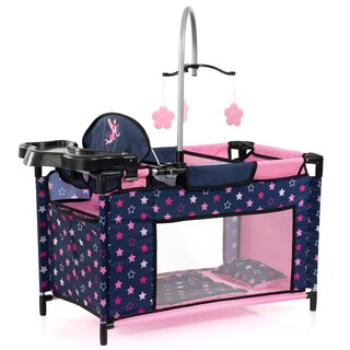 Foto 1 | Foto 1 | Parque Infantil Para Muñecas Bayer Cama Múltiple Estrellas De Hadas Azul Marino Y Rosa 18 Pulgadas - Venta Internacional.