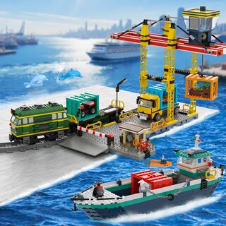 Foto 7 | Foto 7 | Set De Construcción Hogokids City Wharf Con Grúa Barco Tren Y Camión - Venta Internacional.