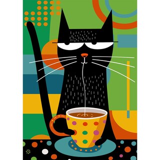 Foto 1 | Foto 1 | Puzzle Bgraamiens Coffee Cat Modern Art 1000 Piezas Para Adultos - Venta Internacional.