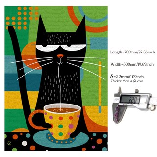 Foto 5 | Foto 5 | Puzzle Bgraamiens Coffee Cat Modern Art 1000 Piezas Para Adultos - Venta Internacional.