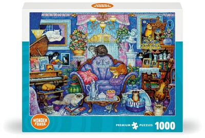 Foto 2 | Foto 2 | Rompecabezas Wonder Forge: Gatos En La Habitación Azul 1000 Piezas - Venta Internacional.