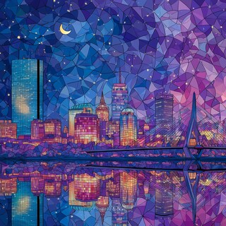 Foto 1 | Foto 1 | Rompecabezas Bgraamiens Boston Skyline At Night 1000 Piezas - Venta Internacional.