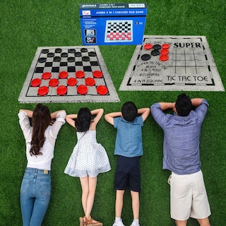 Foto 2 | Foto 2 | Set De Juego Yuanhe Gaint Checkers Con Alfombra Reversible Tic Tac Toe - Venta Internacional.