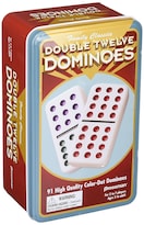 Juego De Dominó Pressman Double Con 12 Puntos De Colores En Lata Para 2 A 7 Jugadores - Venta Internacional.