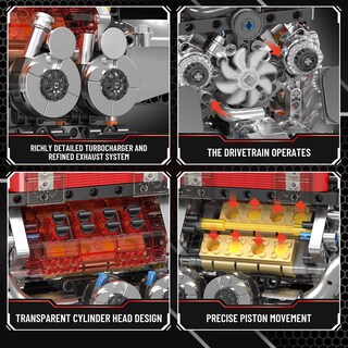 Foto 3 | Foto 3 | Juego De Bloques De Construcción Mould King W16 Engine 952 Piezas Con Batería - Venta Internacional.