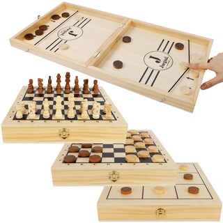 Foto 1 | Foto 1 | Juego De Discos Juegoal 4 En 1 De Madera Para Cabestrillo Rápido Con Ajedrez - Venta Internacional.