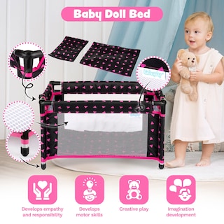 Foto 4 | Foto 4 | Cuna De Juguete Kinderplay Kp0400r Para Muñecas De 18 Pulgadas Con Bolsa De Transporte - Venta Internacional.