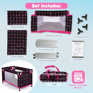 Foto 5 | Foto 5 | Cuna De Juguete Kinderplay Kp0400r Para Muñecas De 18 Pulgadas Con Bolsa De Transporte - Venta Internacional.