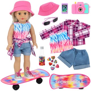 Foto 1 | Foto 1 | Set De Accesorios Y Ropa De Skate Para Muñecas De 18 Pulgadas - Venta Internacional.