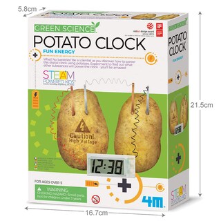 Foto 7 | Foto 7 | Potato Clock 4m Green Science Diy Sin Pilas Para Niños Mayores De 5 Años - Venta Internacional.