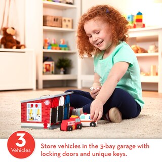 Foto 2 | Foto 2 | Set De Juguetes Melissa & Doug Vehículos De Rescate De Madera Con Garaje 36-72 M - Venta Internacional.