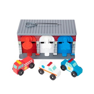 Foto 4 | Foto 4 | Set De Juguetes Melissa & Doug Vehículos De Rescate De Madera Con Garaje 36-72 M - Venta Internacional.
