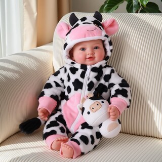 Foto 1 | Foto 1 | Muñeca Babeside Realista De 38 Cm Con Ojos Azules Y Disfraz De Vaca - Venta Internacional.