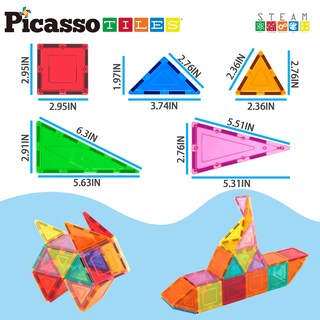 Foto 6 | Foto 6 | Juego De Bloques De Construcción Magnet Tiles Picassotiles Pb36 Kids 3+ - Venta Internacional.