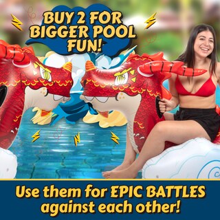 Foto 4 | Foto 4 | Jinete Inflable Pool Float Giant Dragon Para 2 Personas 2 1 M Pvc - Venta Internacional.
